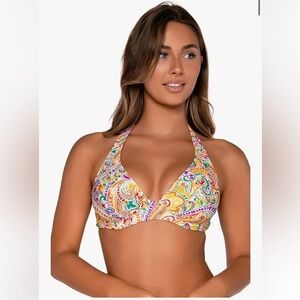 NWT Sunsets Muse Bikini Top 32E 30F 28G Colorful Multicolor